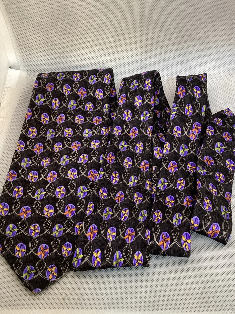 Robert Talbot For Franco’s Men’s Silk Tie Black Purple Designer Necktie - Picture 4 of 4